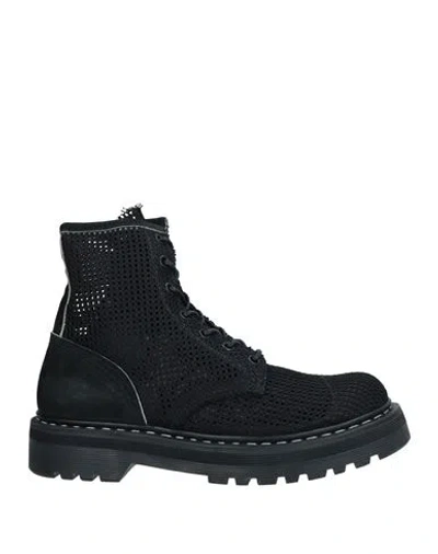 Premiata Woman Ankle Boots Black Size 7 Leather, Textile Fibers