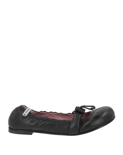 Premiata Woman Ballet Flats Black Size 7 Leather