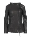 Premiata Woman Jacket Black Size 6 Soft Leather