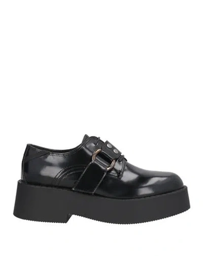 Premiata Woman Lace-up Shoes Black Size 9.5 Leather