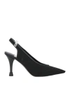 Premiata Woman Pumps Black Size 10 Textile Fibers, Calfskin In Black