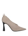 Premiata Woman Pumps Dove Grey Size 8 Textile Fibers In Grey