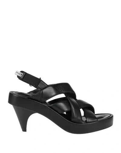 Premiata Woman Sandals Black Size 8 Textile Fibers