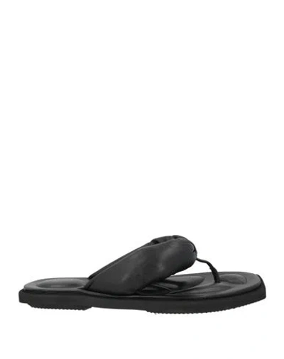 Premiata Woman Thong Sandal Black Size 7 Leather