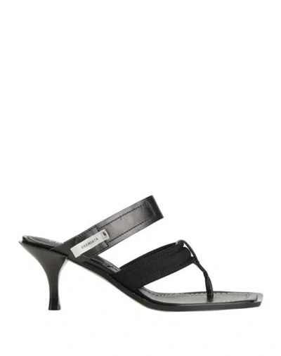 Premiata Woman Thong Sandal Black Size 8 Leather, Textile Fibers