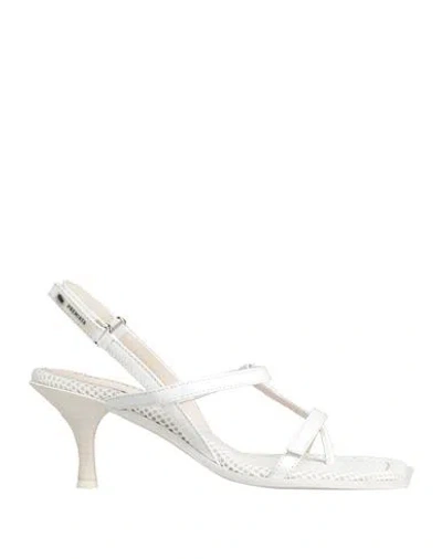 Premiata Woman Thong Sandal White Size 10 Leather