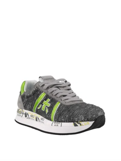 Premiata Women's Conny 4504 Sequin Upper Sneakers In Grey In Gray