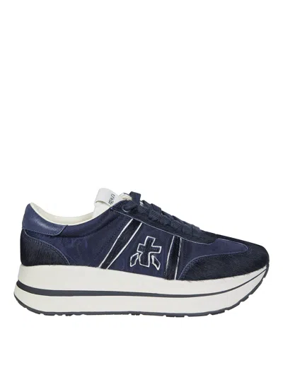 Premiata Women's Platform Sneaker In Blue