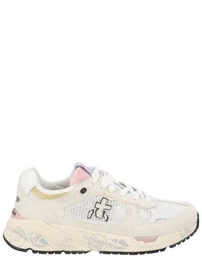 Premiata White Logo Sneakers