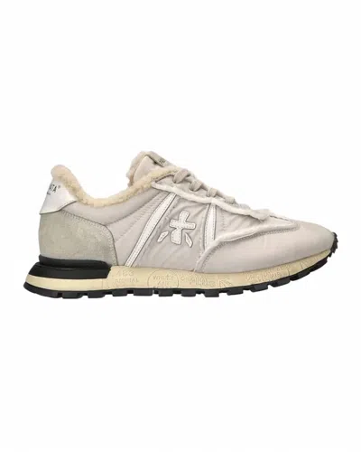 Premiata Women's Sherpa-lined Low Top Sneakers In Off White In Gray