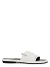 Premiata Sleek White Slide Sandal With Lamb Leather Upper In White