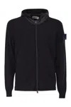 Premiata Wool Cardigan With Nylon Hood In Black
