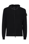 Premiata Wool Cardigan With Nylon Hood In Black
