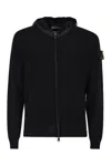 Premiata Wool Cardigan With Nylon Hood In Black