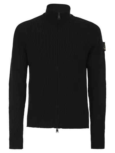 Premiata Wool Cardigan With Zip In Black