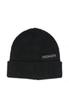 Premiata Dark Grey Logo Beanie Hat In Black