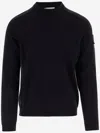 Premiata Crewneck Sweater With Long Sleeves And Ribbed Cuffs In Black