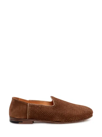 Premiata Woven Leather Loafers In Multi