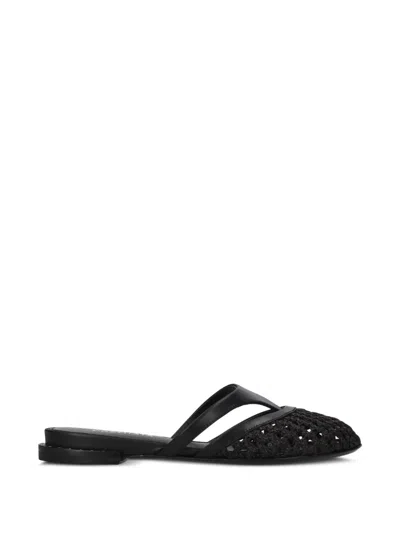 Premiata Woven Studded Flat Mules In Black