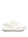 Premiata Beige Low-top Sneakers With Textured Leather Panels In Multi