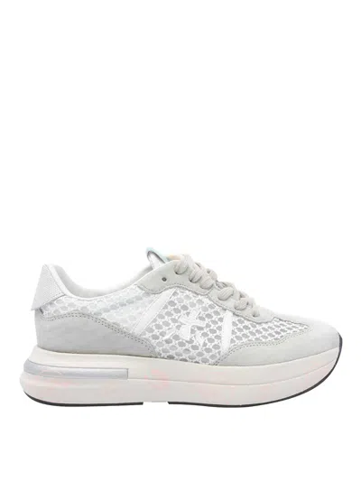 Premiata Grey And White Cassie Sneakers