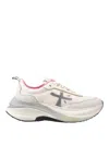 Premiata Hill Sneakers In Beige Suede And Fabric In White