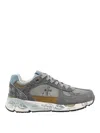 Premiata Dynamic Grey Sneakers With Textured Panels In Gray