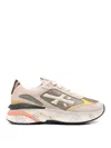 Premiata Layered Brown Sneakers With Suede In Brown