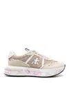 Premiata Layered Beige And Cream Sneakers In Multi