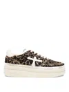 Premiata Leopard Print Lace Up Sneakers In Multi