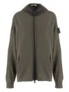 Premiata Merino Wool Zip-up Sweatshirt In Green