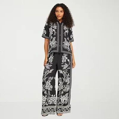 Premier Amour Womens Flare Pull-on Pant In Black