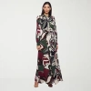 Premier Amour Womens Long Sleeve Floral Maxi Dress In Green