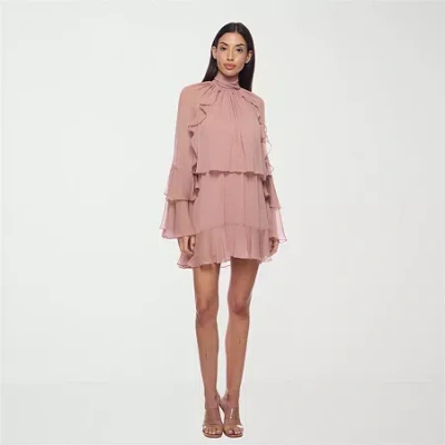 Premier Amour Womens Long Sleeve Shift Dress In Pink