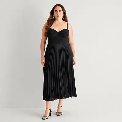 Premier Amour Womens Plus Midi Sweetheart Neck Sleeveless Maxi Dress In Nude