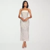 Premier Amour Womens Sequin Strapless Evening Gown In Silver