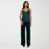 Premier Amour Womens Straight Mid Rise Velvet Pull-on Pant In Green