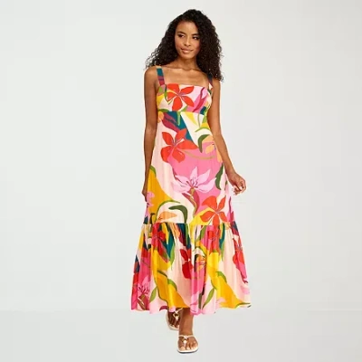 Premier Amour Womens Straight Neck Sleeveless Maxi Dress In Multi