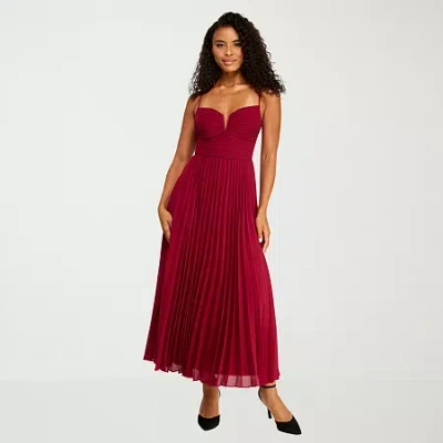 Premier Amour Womens V Neck Sleeveless Evening Gown In Multi