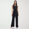 Premier Amour Womens V Neck Sleeveless Jumpsuit In Black