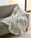 Premier Comfort Alpine Valley Cozy Sherpa Throw, 50" X 60" In Navy Stripe