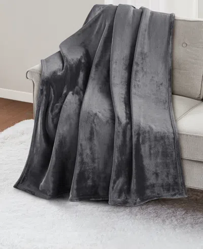 Premier Comfort Closeout!  Cozy Plush Printed Throw, 50" X 70", Exclusively At Macy's In Gray