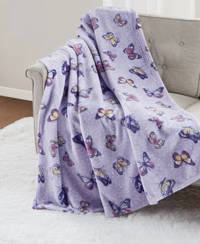 Premier Comfort Cozy Plush Printed Throw, 50" X 70", Created For Macy's In Butterflies