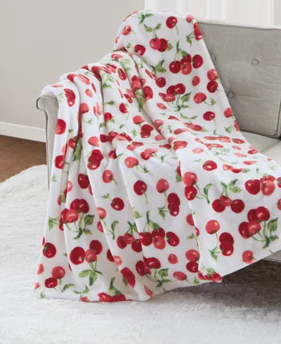 Premier Comfort Cozy Plush Printed Throw, 50" X 70", Created For Macy's In Cherries