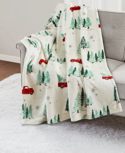 Premier Comfort Cozy Plush Printed Throw, 50" X 70", Exclusively At Macy's In Neutral