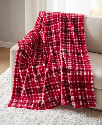 Premier Comfort Cozy Plush Printed Throw, 50" X 70", Exclusively At Macy's In Red