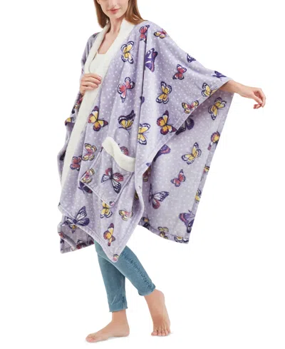 Premier Comfort Cozy Plush Printed Wrap, 50" X 70", Created For Macy's In Butterflies