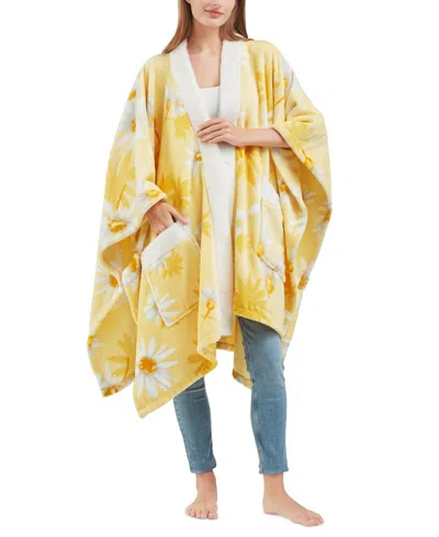 Premier Comfort Cozy Plush Printed Wrap, 50" X 70", Created For Macy's In Ditsy Daisy Yellow