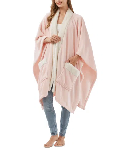 Premier Comfort Cozy Plush Printed Wrap, 50" X 70", Exclusively At Macy's In Silver Peony