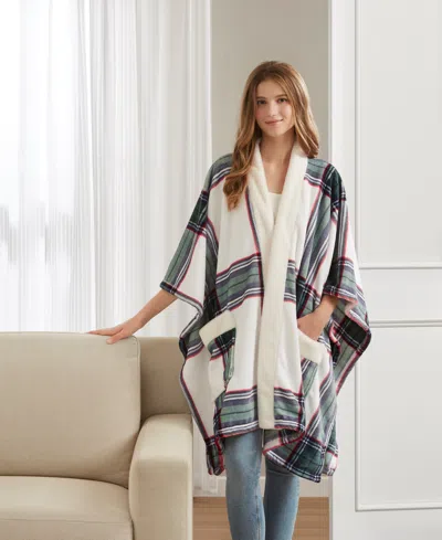 Premier Comfort Cozy Plush Printed Wrap, 50" X 70", Exclusively At Macy's In Green